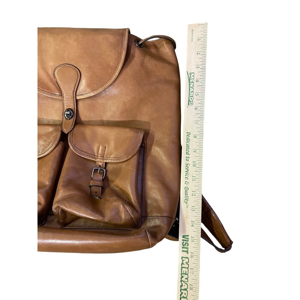 Coach Leather Backpack Brown Drawstring Flap Vintage Style Used - Picture 13 of 16